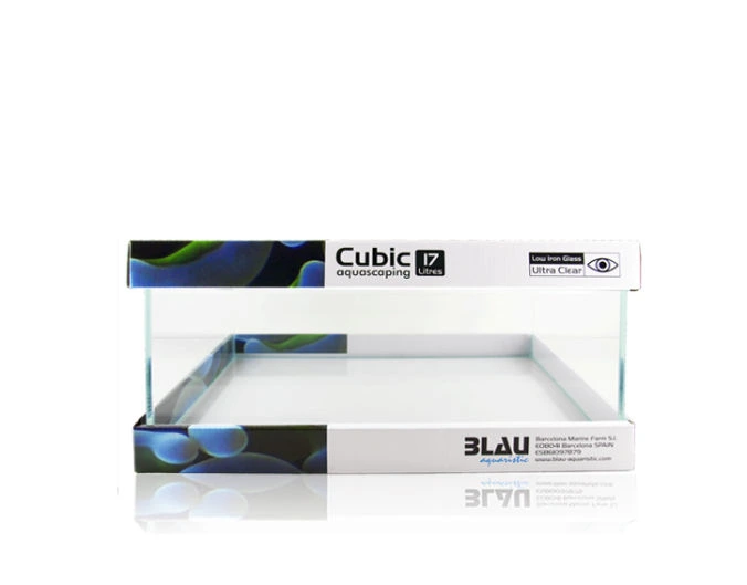 Blau Glasakvarium CUBIC Aquascaping Shallow 17 45x24x16 cm